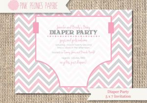 Baby Shower and Diaper Party Invitations Baby Shower Invitation Diaper Party Gender by