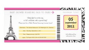 Baby Shower Boarding Pass Invitations Baby Shower Paris Boarding Pass 4×9 25 Paper Invitation