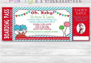 Baby Shower Boarding Pass Invitations Dr Seuss Baby Shower Boarding Pass Ticket Invitation with
