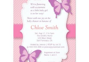 Baby Shower butterfly theme Invitations Elegant Purple butterfly Baby Shower 4 25×5 5 Paper