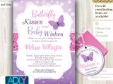 Baby Shower butterfly theme Invitations Purple butterfly Baby Shower Invitations Party Xyz