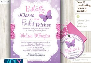Baby Shower butterfly theme Invitations Purple butterfly Baby Shower Invitations Party Xyz