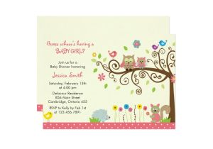 Baby Shower Invit Cute Pink Owl Girl Baby Shower Invitations