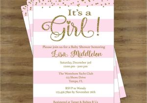 Baby Shower Invitation Ideas for Girls Pink and Gold Baby Shower Invites Its A Girl Baby Shower