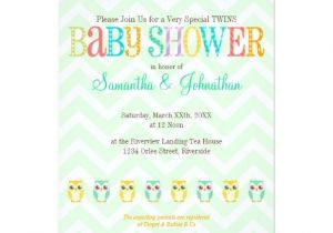 Baby Shower Invitation Ideas for Unknown Gender Baby Owl Twins Gender Unknown Baby Shower Personalized