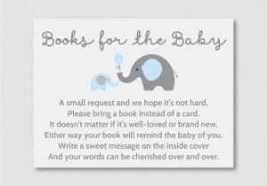 Baby Shower Invitation Inserts Bring Book Elephant Baby Shower Bring A Book Instead Of A Card Invitation