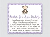 Baby Shower Invitation Inserts Bring Book Monkey Baby Shower Bring A Book Instead Of A Card Invitation