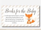 Baby Shower Invitation Inserts Bring Book Woodland Bring A Book Instead Of A Card Inserts Fox Baby