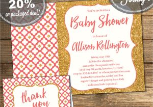 Baby Shower Invitation Packages Baby Shower Package Invitation Thank You Card Baby Girl
