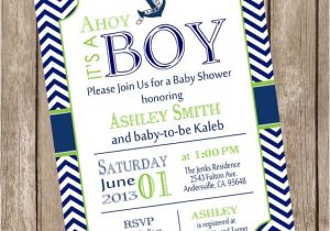 Baby Shower Invitation Packages Boy Nautical Baby Shower Invitation Package Chevron Baby