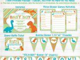 Baby Shower Invitation Packages Dinosaur Baby Shower Invitation Package Games Diaper Raffle