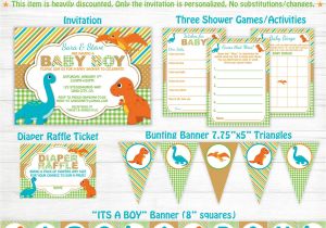 Baby Shower Invitation Packages Dinosaur Baby Shower Invitation Package Games Diaper Raffle