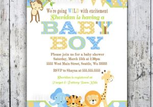 Baby Shower Invitation Postcards Jungle themed Baby Shower Invitations Jungle themed Baby
