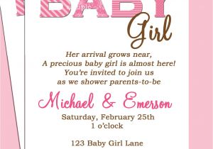 Baby Shower Invitation Sayings for A Girl Baby Shower Invitation Wording