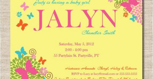Baby Shower Invitation with Baby Name butterfly Baby Shower Invitation Featuring Baby Name