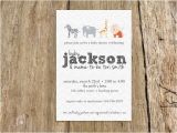 Baby Shower Invitation with Baby Name Zoo Animals Modern Baby Shower Invitation Boy or Girl