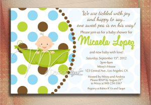 Baby Shower Invitation with Picture Pea In A Pod Baby Shower Invitation Baby In A Pod by