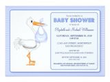 Baby Shower Invitation Wording for Early Arrival Stork S Arrival Baby Shower Invitation Blue