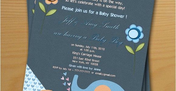 Baby Shower Invitations and Thank You Cards Boy Baby Shower Invitation Free Thank You Card Included Baby