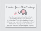 Baby Shower Invitations asking for Books Elephant Baby Shower Bring A Book Instead Of A by