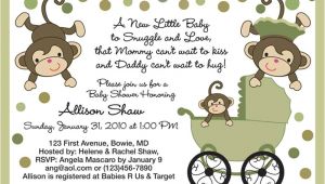 Baby Shower Invitations Boy Monkey theme Baby Shower Invitations Free Printable Baby Shower Monkey
