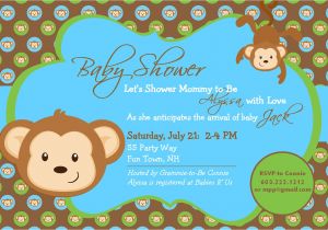 Baby Shower Invitations Boy Monkey theme Monkey Baby Shower Invitation Boy Invitation Monkey Shower