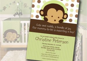 Baby Shower Invitations Boy Monkey theme Monkey Baby Shower Invitation Matches Mod Pod Pop Monkey