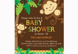 Baby Shower Invitations Boy Monkey theme Personalized Jungle Monkeys Baby Shower Printable Diy