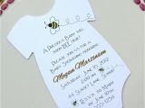 Baby Shower Invitations Bumble Bee theme Baby Shower Invitation Bumble Bee theme Printed On Matte