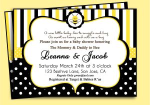 Baby Shower Invitations Bumble Bee theme Baby Shower Invitations Mommy to Bee Baby Shower