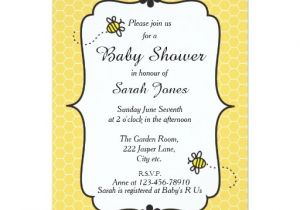 Baby Shower Invitations Bumble Bee theme Cute Bumble Bee themed Baby Shower Invitation