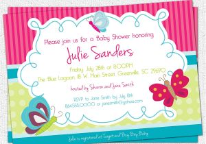 Baby Shower Invitations butterfly theme Baby Shower Invitations Cute butterfly Baby Shower