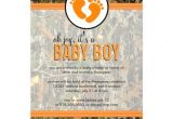 Baby Shower Invitations Camouflage Hunting orange Camo Baby Boy Shower Invitation 5" X 7