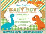 Baby Shower Invitations Dinosaur theme Dinosaur Baby Shower Invitation Dino Boy Diaper Party
