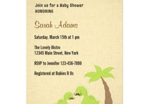 Baby Shower Invitations Dinosaur theme Mustache Dinosaur theme Baby Shower Invitation