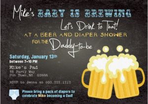 Baby Shower Invitations for Men Beer and Diaper Shower Invitation Boy Man Shower Man Diaper