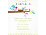 Baby Shower Invitations for Triplets Baby Birds Nest Triplets Baby Shower Invitations 5" X 7