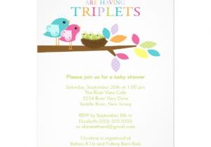 Baby Shower Invitations for Triplets Baby Birds Nest Triplets Baby Shower Invitations 5" X 7