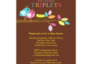 Baby Shower Invitations for Triplets Baby Birds Nest Triplets Baby Shower Invitations