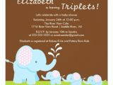 Baby Shower Invitations for Triplets Mama & Baby Elephants Triplets Baby Shower Invitation
