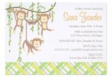 Baby Shower Invitations for Triplets Triplets Baby Shower Invitation Monkeys 5" X 7