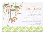 Baby Shower Invitations for Triplets Triplets Baby Shower Invitation Monkeys 5" X 7