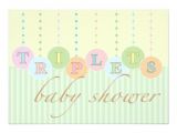 Baby Shower Invitations for Triplets Triplets Baby Shower Invitation