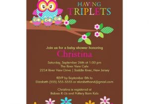Baby Shower Invitations for Triplets Triplets Owl Baby Shower Invitations