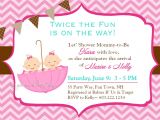 Baby Shower Invitations for Twin Girls Twin Baby Girl Shower Invitations