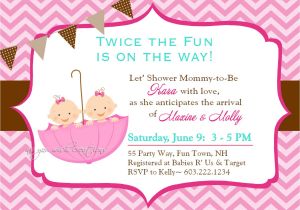 Baby Shower Invitations for Twin Girls Twin Baby Girl Shower Invitations