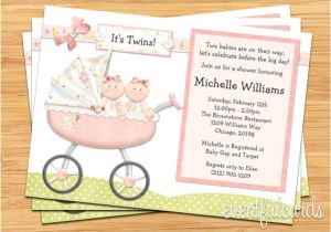 Baby Shower Invitations for Twin Girls Twin Girls Baby Shower Invitation by eventfulcards