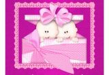 Baby Shower Invitations for Twin Girls Twin Girls Pink Baby Shower Invitations 5 25" Square