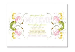 Baby Shower Invitations Free Shipping Baby Shower Invitation Baby Girl Pink & Green Minimal