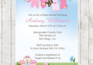 Baby Shower Invitations Free Shipping Baby Shower Invitation Pink Clothline 10 Printed